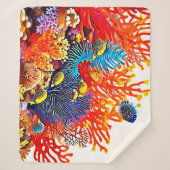 水中カラフルシーライフデザイン シェルパブランケット (正面)