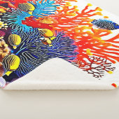 水中カラフルシーライフデザイン シェルパブランケット (3/4)