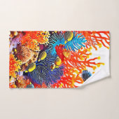 水中カラフルシーライフデザイン バスタオルセット (ハンドタオル)