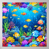 水中カラフルシーン ポスター (正面)