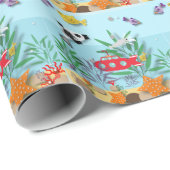 水中カラフルシーン ラッピングペーパー (ロールコーナー)