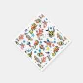 水中カラフル海生活パターン スタンダードカクテルナプキン (角)