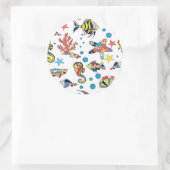 水中カラフル海生活パターン ラウンドシール (バッグ)