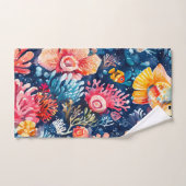 水中カラフル海生活海 バスタオルセット (ハンドタオル)