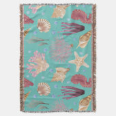 水中カラフル生活パターン スローブランケット (正面縦)