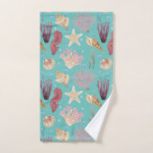 水中カラフル生活パターン バスタオルセット (ハンドタオル)