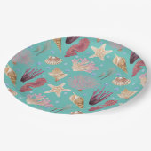 水中カラフル生活パターン ペーパープレート (アングル)