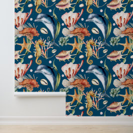 水中カラフル航海の海の動物LIfeブルー 壁紙