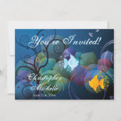 水中カラフル魚ビーチ結婚式招待状 招待状 (正面)