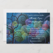 水中カラフル魚対結婚式招待状 招待状 (裏面)