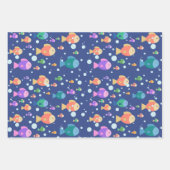 水中カラフル魚 ラッピングペーパーシート (正面2)