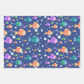 水中カラフル魚 ラッピングペーパーシート (正面)