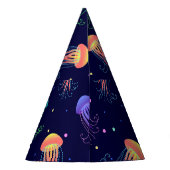 水中クラゲの世界：明るいパターン。 パーティーハット (裏面)