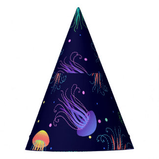 水中クラゲの世界：明るいパターン。 パーティーハット