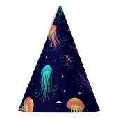 水中クラゲの世界：明るいパターン。 パーティーハット (左)