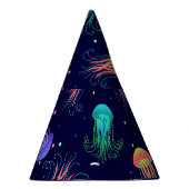 水中クラゲの世界：明るいパターン。 パーティーハット (右)