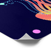 水中クラゲの世界：明るいパターン。 ポスター (角)