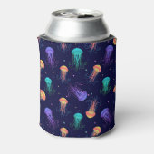 水中クラゲの世界:明るいパターン。 缶クーラー (缶裏面)