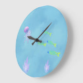 水中クラゲウォールクロック ラージ壁時計 (傾斜)