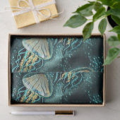 水中クラゲティール(緑がかった色)ティッシュペーパー 薄葉紙 (ギフト)