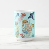 水中クラゲ及び海魚 コーヒーマグカップ (中央)