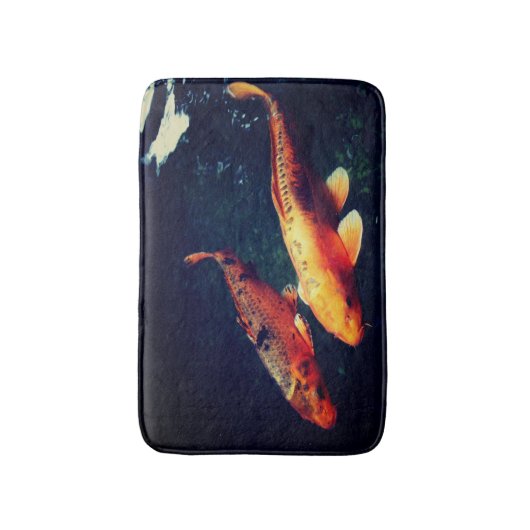 水中コイの魚 バスマット (正面縦)