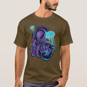 水中コスモナウツ宇宙ムーンプラネット Tシャツ