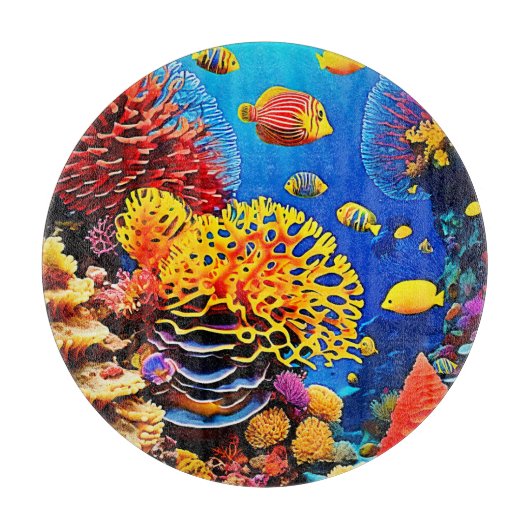 水中コーラルガーデンデザイン カッティングボード (正面)