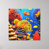 水中コーラルガーデンデザイン キャンバスプリント (正面)