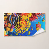 水中コーラルガーデンデザイン バスタオルセット (ハンドタオル)