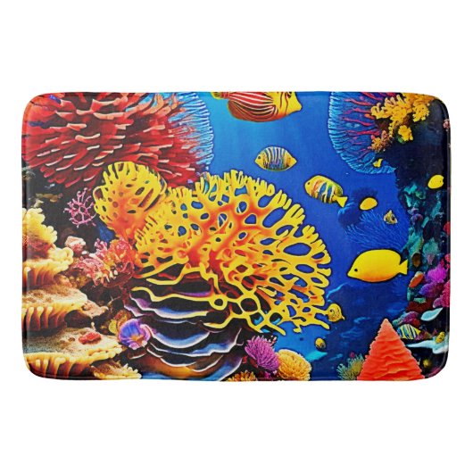 水中コーラルガーデンデザイン バスマット (正面)
