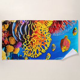 水中コーラルガーデンデザイン ビーチタオル