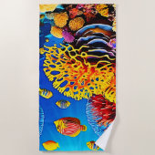 水中コーラルガーデンデザイン ビーチタオル (正面)