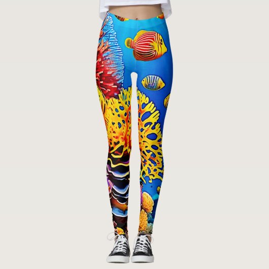 水中コーラルガーデンデザイン レギンス (正面)