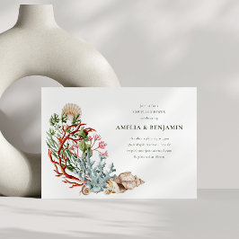 水中コーラルシェルカップルシャワー 招待状