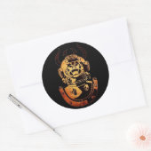 水中サムライスティッカー ラウンドシール (封筒)