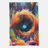 水中サンゴ渦 キッチンタオル (縦)