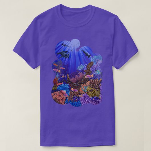 水中サンゴ礁 Tシャツ (デザイン正面)