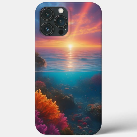 水中サンセットトロピカル1 Case-Mate iPhoneケース (裏面)