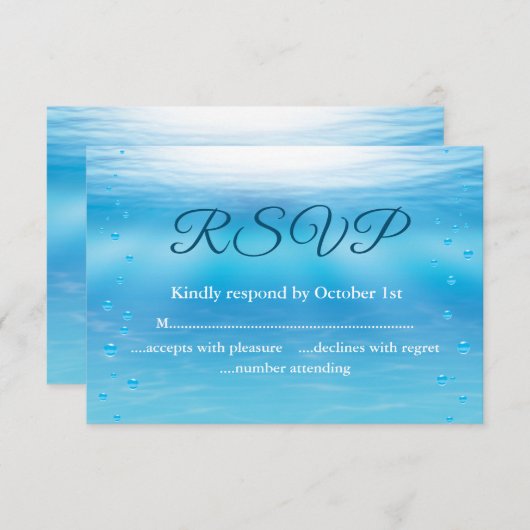 水中サンディトゥーズサルティキスビーチ結婚式 出欠カード (正面/裏面)