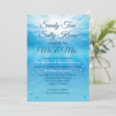 水中サンディトゥー塩辛いキスビーチ結婚式 招待状 (スタンド正面)