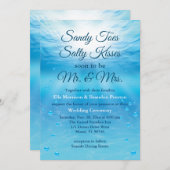 水中サンディトゥー塩辛いキスビーチ結婚式 招待状 (正面/裏面)