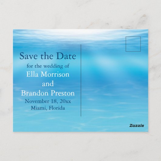 水中サンディ足指の塩辛いキス日付を保存 ポストカード (裏面)