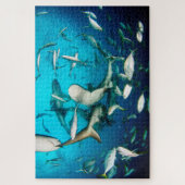 水中シャークフレンジー20"x30" ジグソーパズル (縦)
