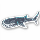 水中シャーク鯨ステッカー |ダイカットのシール シール (正面)