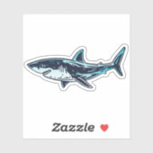 水中シーシャークのステッカー |ダイカットのシール シール (シート)