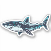 水中シーシャークのステッカー |ダイカットのシール シール (正面)