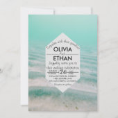 水中シースターネイビー結婚式招待状 招待状 (正面)