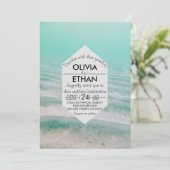 水中シースターネイビー結婚式招待状 招待状 (スタンド正面)