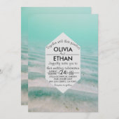 水中シースターネイビー結婚式招待状 招待状 (正面/裏面)